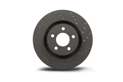 Hawk Performance Talon Street Rotor And Brake Pad Kit; Cross Drilled And Slotted w/LTS Pads; Front;