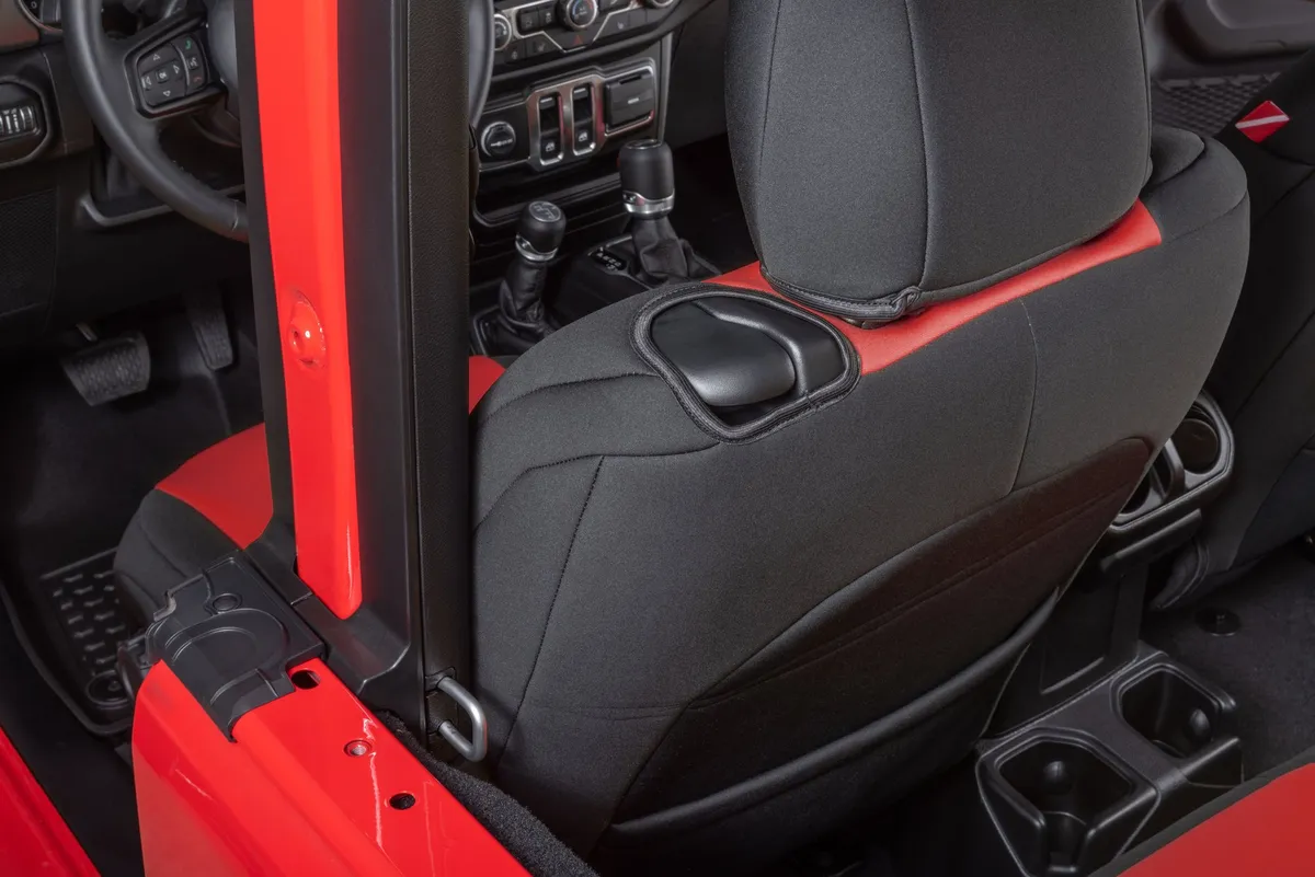 Jeep Wrangler Neoprene Seat Covers for 18-20 Jeep Wrangler JL 2-Door Red Diver Down product image