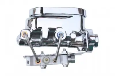 Leed Brakes Leed Brakes M_694 Master cylinder kit 1-1/8 inch bore chrome flat top with disc/disc valve