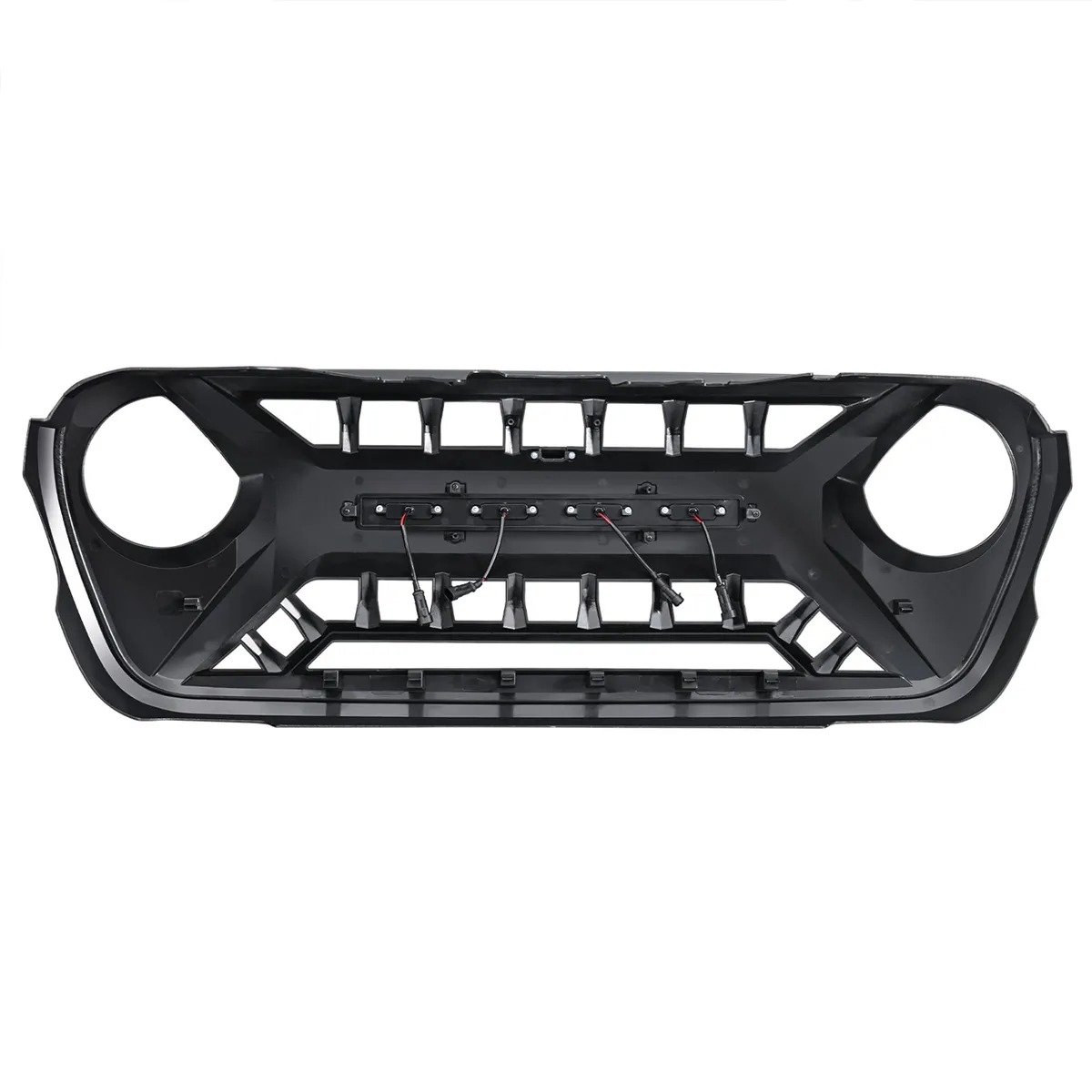 Armor Grille W/ Amber Lights - Glossy Black For 18+ Jeep Wrangler JL & Gladiator JT product image