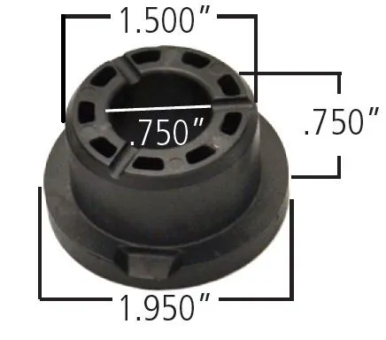 Ridetech 70010759 Delrin control arm bushing, 2.0 large OD, 1.500 small OD, .75 ID, 1.00 OAL product image