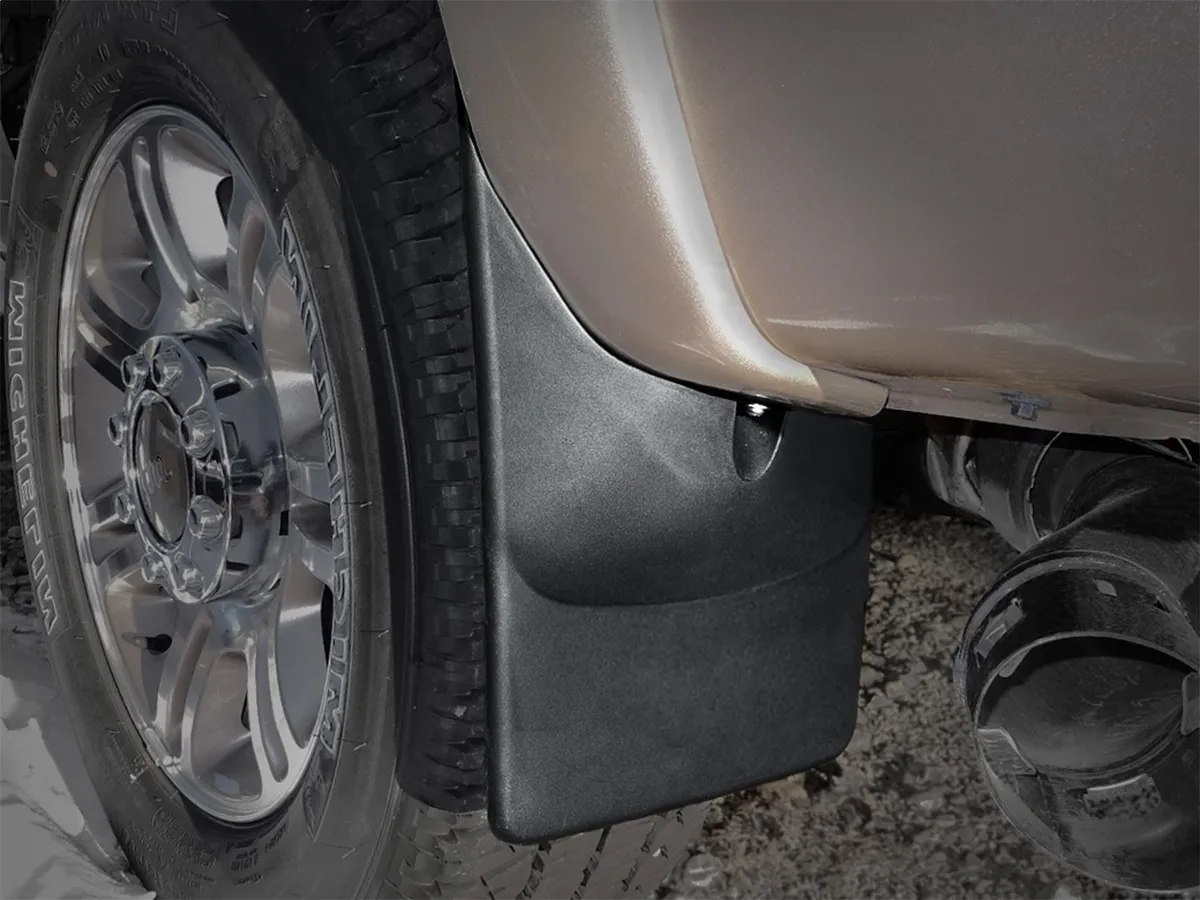 2011 + Ford F-250/F-350/F-450/F-550 Black No Drill Mudflaps With OE Wheel Flares / 2011 + Ford F-250/F-350/F-450/F-550 Black No Drill Mudflaps With OE Wheel Flares product image