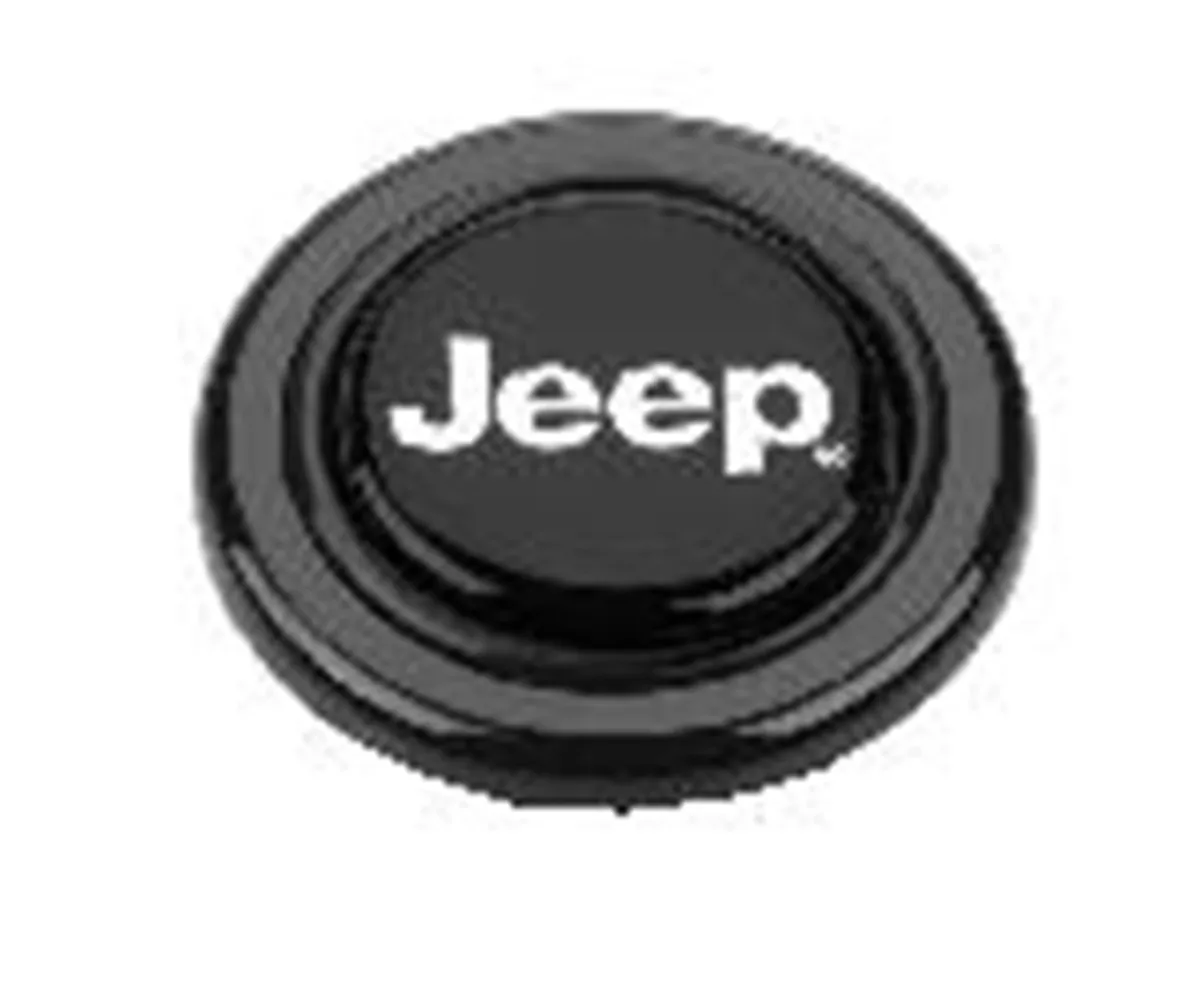 Mopar Licensed Horn Button; Black Plastic; Jeep; Signature Wheels; product image