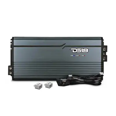 DS18 1-Channel | Class D | Full-Range Monoblock | 5000 Watts RMS @ 1Î© | DPIV1/0 Terminals Included | Titanium