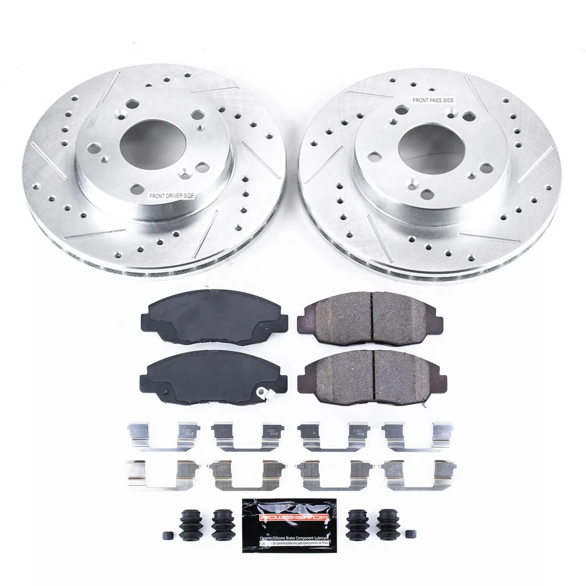 Z23 Evolution Sport Upgrade Kit: Drilled/Slotted Rotors; Carbon-Fiber Ceramic Pads W/Hardware product image