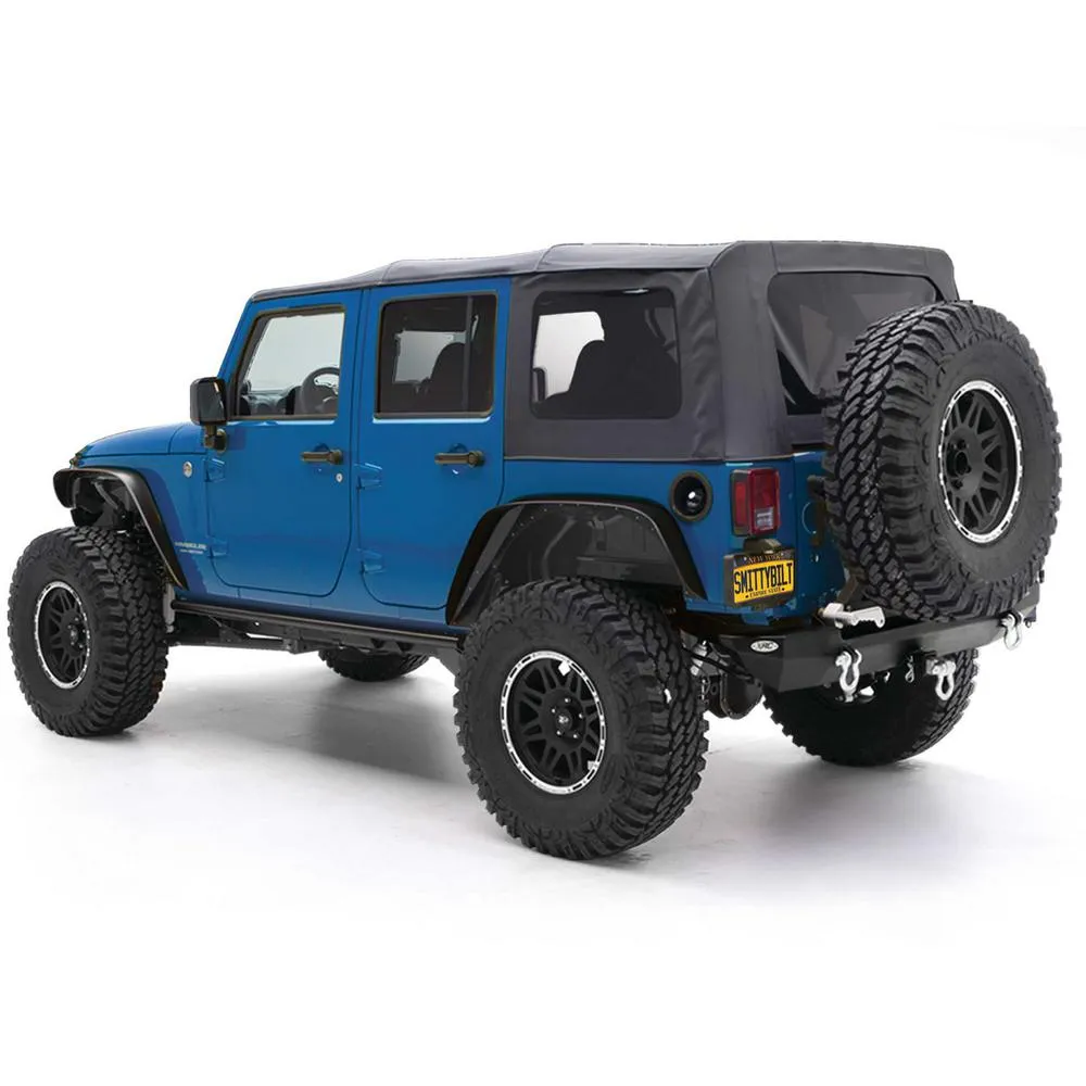 Smittybilt 1018 Wrangler (Jk) 4 Door Soft Top OEM Replacement W/Tinted Windows Black Diamond