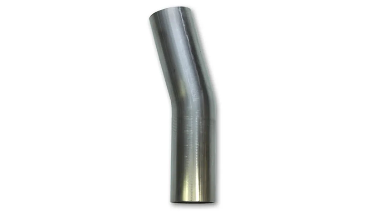 15 Degree Stainless Steel Bend; 2.5 in. Tube OD; 3.5 in. Centerline Radius; 5 in. Leg Length From Tangent; product image