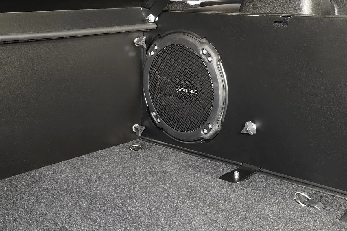 Deluxe Cargo Enclosure - '18-26 Wrangler JL {'21-26 Exc. 4XE}; 4-Door; w/ OEM Subwoofer (Black) product image