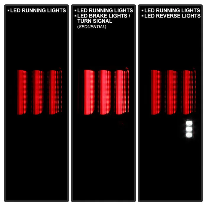 Jeep Wrangler (JK JKU) 07-18 Version 2 Light Bar Sequential Turn Signal LED Tail Lights - Red Clear product image