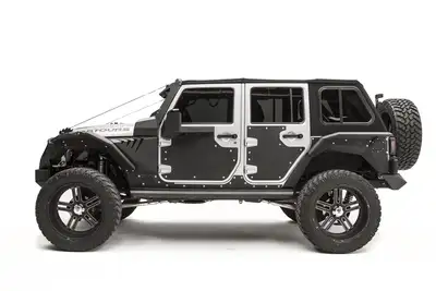 Fab Fours 0718 Jeep JK Unlimited Rear Door Skin Matte Black