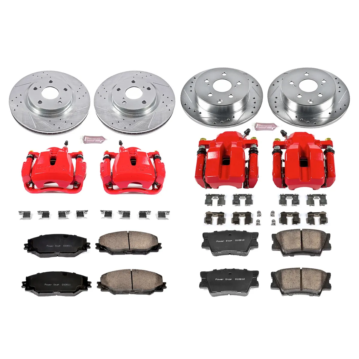 Z23 Evolution Sport Upgrade Kit: Drilled/Slotted Rotors; Carbon-Fiber Ceramic Pads; Powder Coated Calipers product image