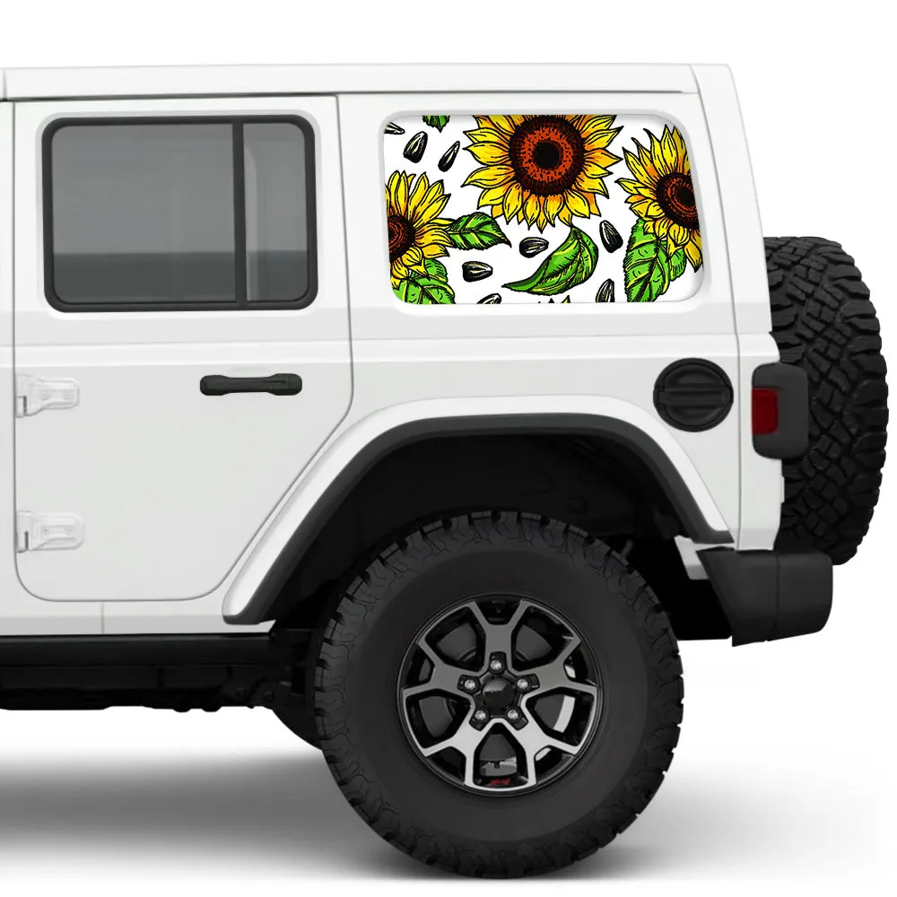 Sunflower Side Windows Printed Vinyl Decal product image