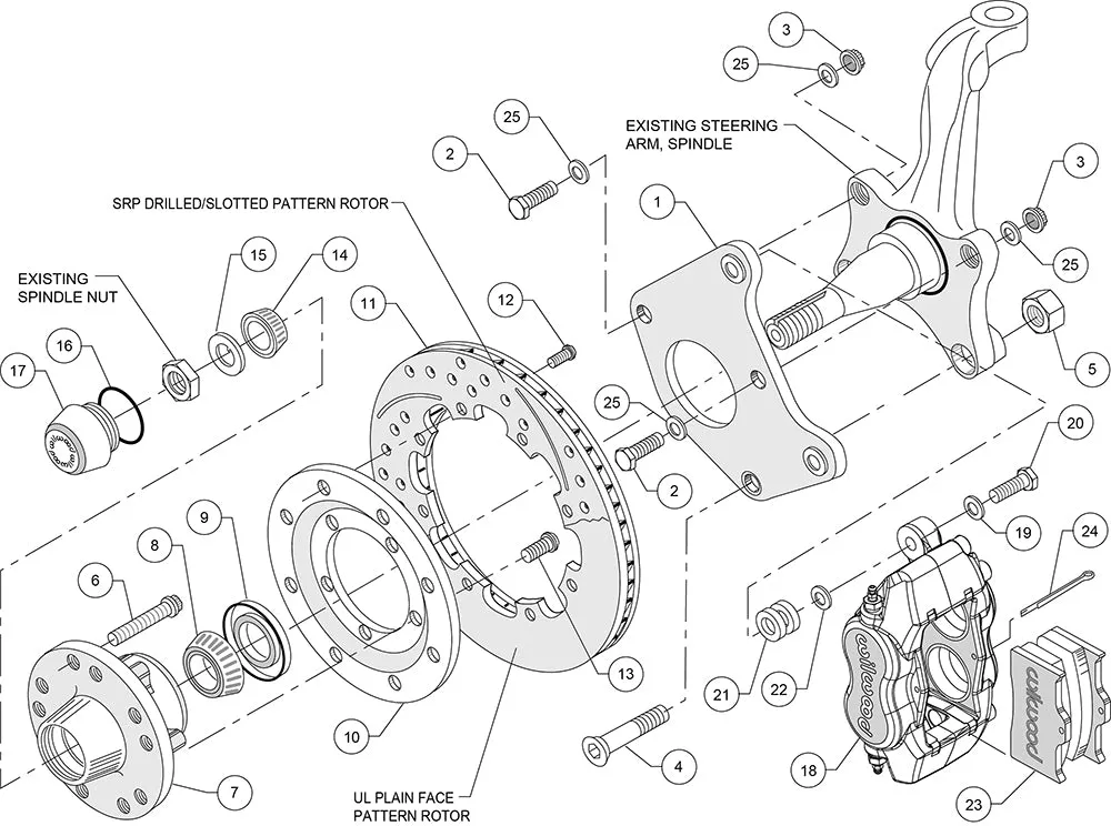 1962 - 1972 Dodge, Plymouth Forged Dynalite Big Brake Front Brake Kit (Hub) - 140-9828 product image