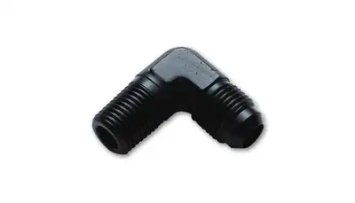 Vibrant Performance 90 Degree AN to NPT Adapter Fitting; -10AN x 0.75 in. NPT; 6061 Aluminum; Black Anodized;