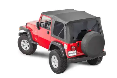 MasterTop Jeep TJ Replacement Top No Doorskins Tinted Glass For 97-06 Jeep Wrangler TJ Black Diamond MasterTop
