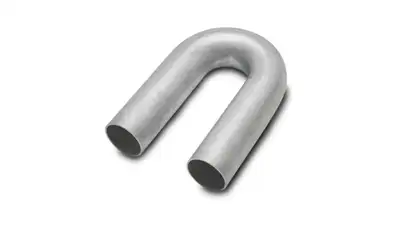 Vibrant Performance 180 Degree Stainless Steel Bend; 2.25 in. OD; 3.375 in. Centerline Radius; 6 in. Leg Length From Tangent; 0.049 in. Tube Thickness; 321 Stainless Steel; 18 Gauge Wall Thickness;