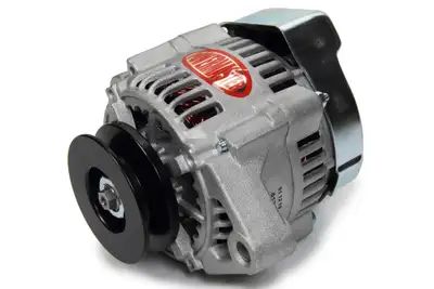Power Master XS Volt™ Racing Alternator; Denso; 100 mm; 75 Amp; 5.2 in. Mount; Natural Finish;