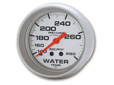 AutoMeter Gauge, Water Temp, 2 5/8", 140-280?F, Mechanical, Ultra-Lite