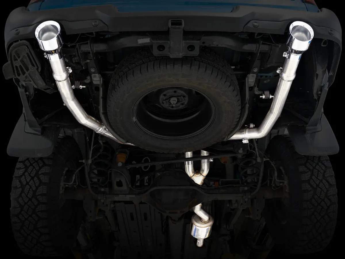 AWE 0FG Dual Rear Exit Catback Exhaust for 4th Gen RAM 1500 5.7L with bumper cutouts - Chrome Silver Tips product image