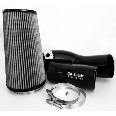No Limit Fabrication 6.0 Cold Air Intake 03-07 Ford Super Duty Power Stroke Black Dry Filter No Limit Fabrication