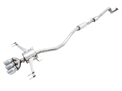 AWE Tuning AWE Track Edition Exhaust for FK8 Civic Type R (includes Front Pipe) - Triple Chrome Silver Tips
