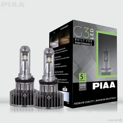 PIAA H11 G3 LED Bulb; 12/24V; 23W; 6200K; Twin Pack;