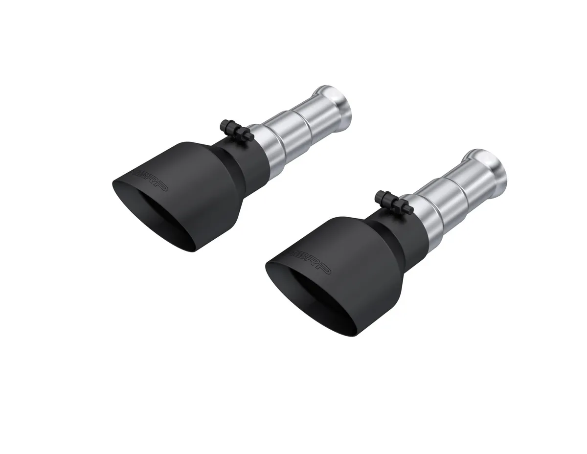 2009-2018 Ram 1500 and 2019-2024 Ram 1500 5.7L Hemi Black Exhaust Tips, Armor BLK 5 Inch OD Dual Wall Angle Cut. Sold In Pairs MBRP product image