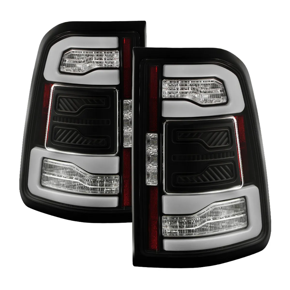 ( Spyder Apex ) Dodge Ram 1500 2019 - 2023 Factory LED Tail Lights Model Without Blind Spot Module Model Only ( Not Compatible With Factory Incandescent Bulb Tail Lights Model/Classic Model/Blind Spot Module Model ) LED Tail Light - Black product image