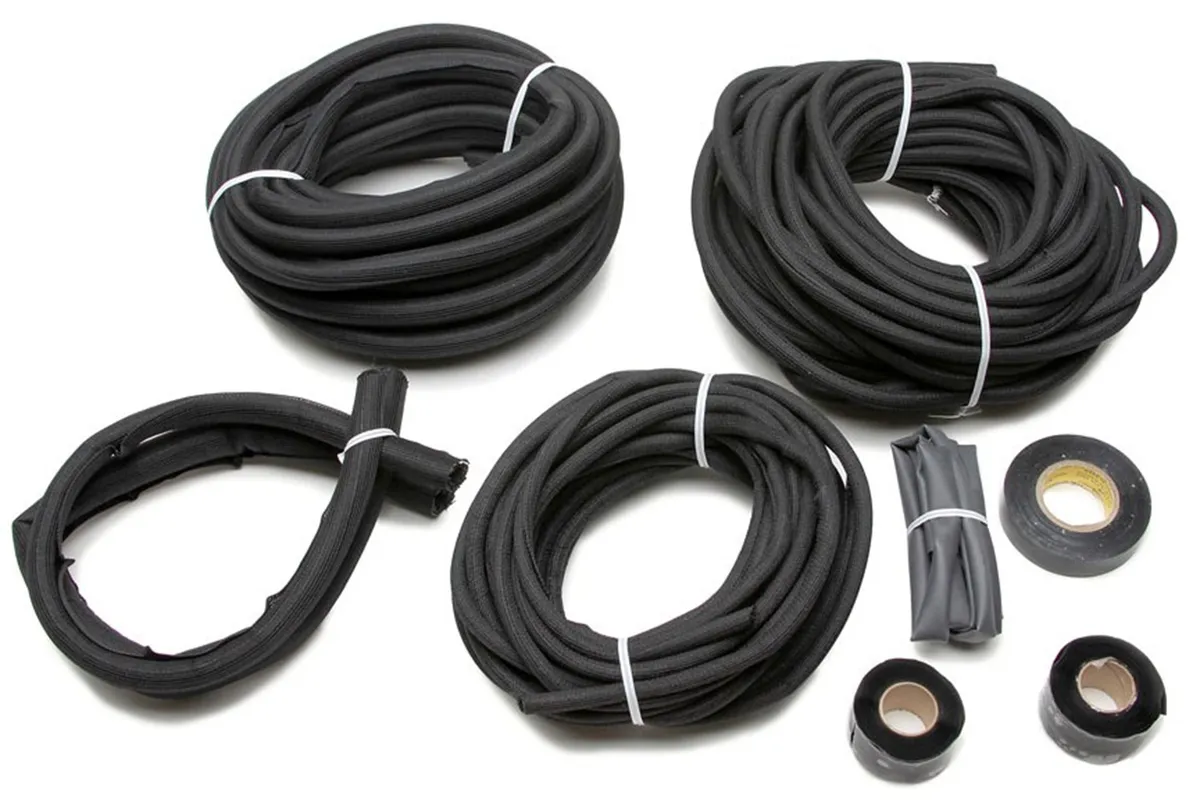 Classic Braid Chassis EFI Kit; Incl. 1/8 - 1 in. Size Self-Wrapping Split Braided Wiring Looms/1/2-3/8 in. Size Heat Shrink/Tie Wraps/Electrical Tape/Stretch And Seal Tape; product image