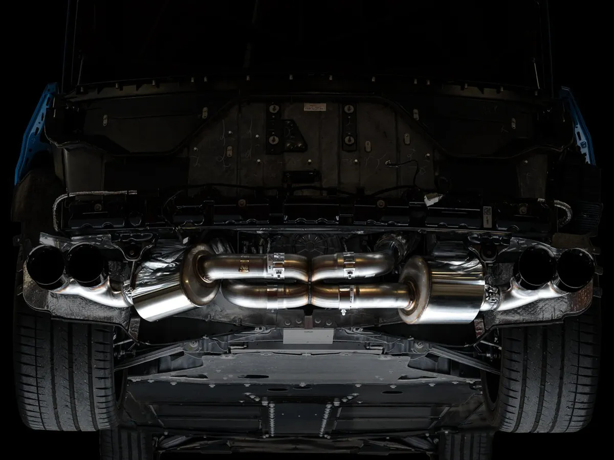 AWE Track Edition Exhaust for C8 Corvette - Quad Chrome Silver Tips product image