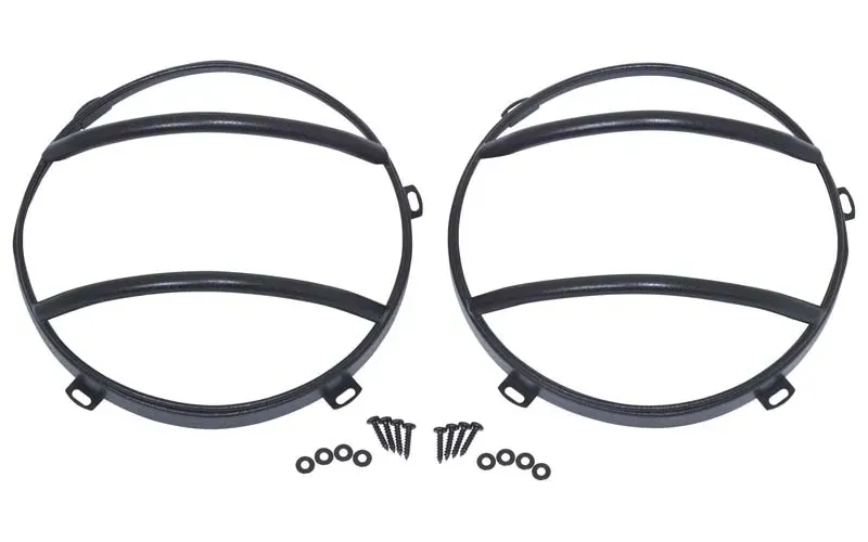 Jeep JK Euro Headlight Guards Pair 07-18 Wrangler JK Textured Black Kentrol product image