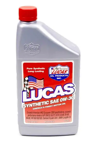 Lucas Oil Products Synthetic SAE 0w30 Motor Oil 1 Quart Case of 6