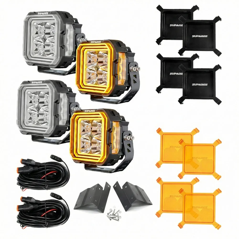 5 Inch LED Pod Lights White + Amber Dual-Mode for Jeep Wrangler JL/ Gladiator JT product image