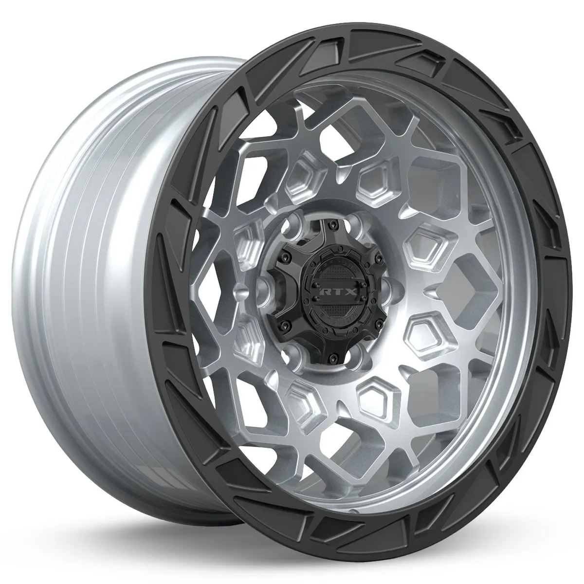 RTX Wheels Spade 18x9 6x139.7 Et10 Cb106.1 Hyper Silver Black Lip