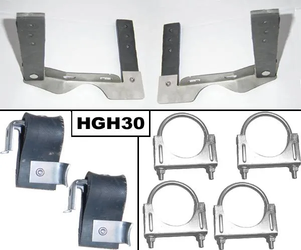Exhaust System Hanger Kit 64-72 GTO Incl Pair Muffler Hangers/Tailpipe Hangers/(4) 2.5 in U Clamps Natural 304 Stainless Steel Pypes Exhaust product image