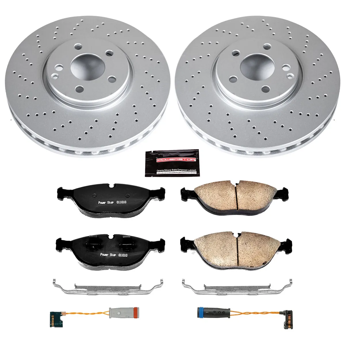 Z23 Sport Geomet Coated Rotor Kit For European Vehicles: Genuine Geomet Fully Coated Rotors; Carbon-Fiber Ceramic Pads W/Hardware; Pad Sensors product image