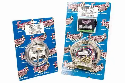 Lokar Cable Operated Dash Indicator Kit; Brushed Finish; w/Sensor Kit; Aluminum LED; Horizontal; For GM 700-R4/4L60; Billet Aluminum;