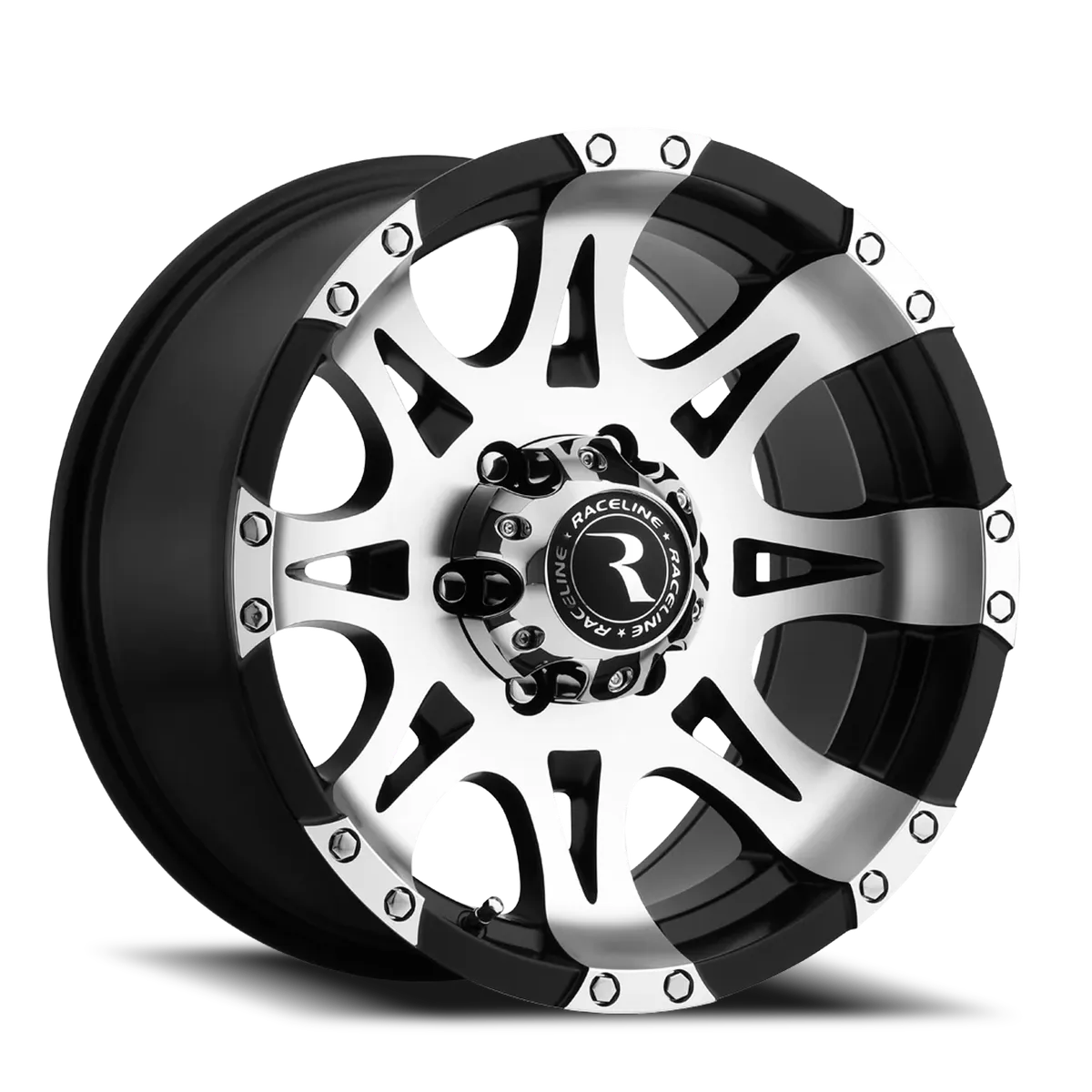 Aluminum Wheels 18x9 Raptor 982 Machined Face Black 25 Offset 6 on 135 Bolt Pattern 87 Bore Raceline product image