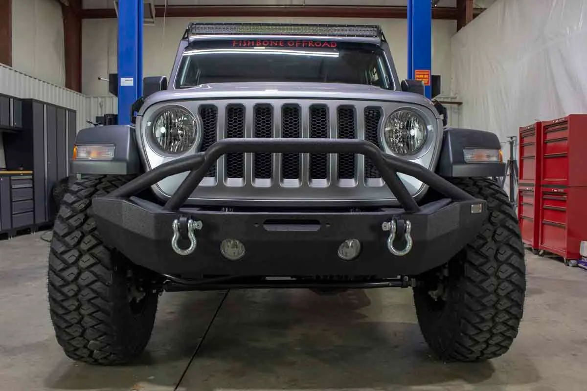 Fishbone Offroad Mid-Width Front Winch Bumper for 2018 & Up Jeep Wrangler/Gladiator FB22088 product image
