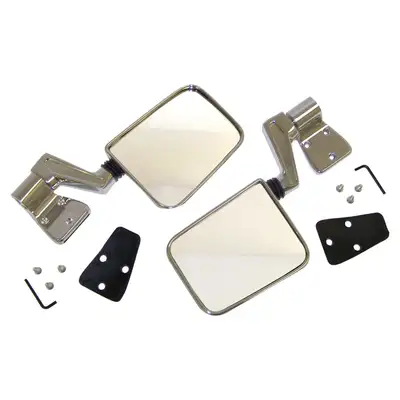Crown Automotive Jeep Replacement Crown Automotive Jeep Replacement 82200834CK Manual Folding Mirror Kit for 1987-2006 Jeep YJ, TJ Wrangler, Chrome