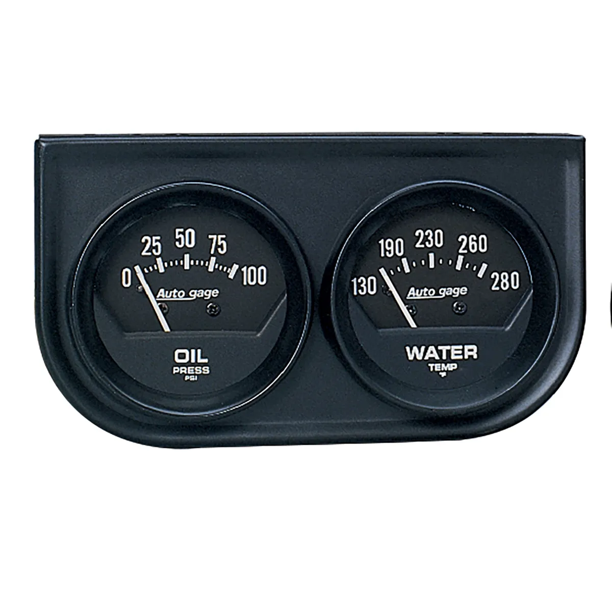 Autometer 2345 Gauge Console, Oilp/Wtmp, 2, 100psi/280?f, Blk Dial, Blk Bzl, Autogage product image