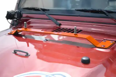 Steinjager Recovery and Towing 1997-2006 High Lift Jack Mount Hood Fluorescent Orange