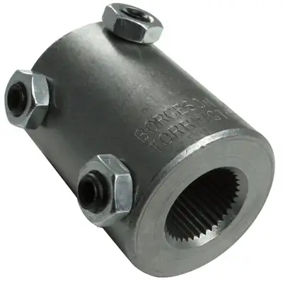 Borgeson Borgeson - Steering Coupler - P/N: 313449 - Welded steel steering coupler. Fits 3/4 in.-36 Spline X 3/4 in. Double-D.