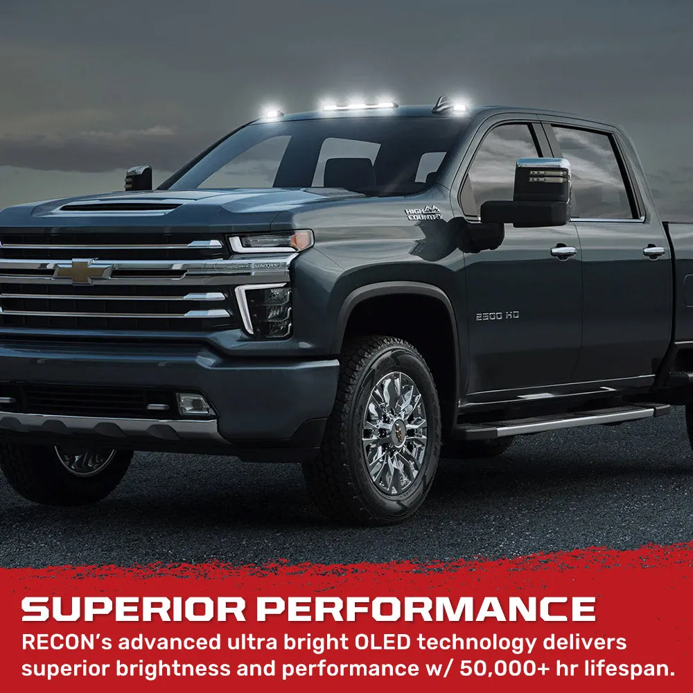 GMC & Chevy 20-25 (4th Gen) Heavy-Duty (3-Piece Set) Cab Roof Light Set 2-Way Front & Rear Facing Ultra High-Power White LEDs - (ATTN: This cab light kit replaces Factory/OEM installed cab roof lights) - Multiple Lens product image