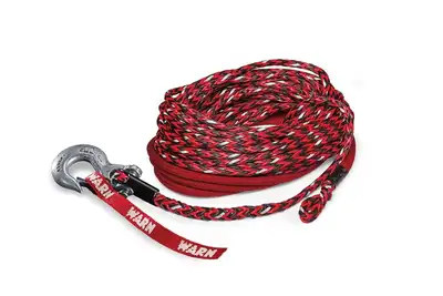 Warn WARN - Spydura Nightline synthetic winch rope features 3M light activated reflective strand to improve visibility. Compatible for use with winches up to 12,0