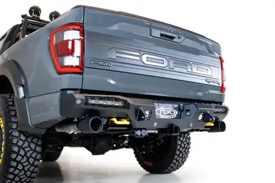 Addictive Desert Designs 21c Ford Raptor Honeybadger Rear Bumper Hammer Black Powdercoat Finsh