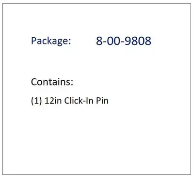 EXPOSED RACK 12in Click-In Pin
