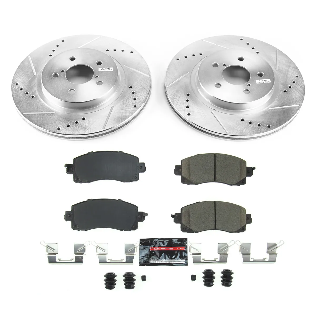 Z23 Evolution Sport Upgrade Kit: Drilled/Slotted Rotors; Carbon-Fiber Ceramic Pads W/Hardware product image