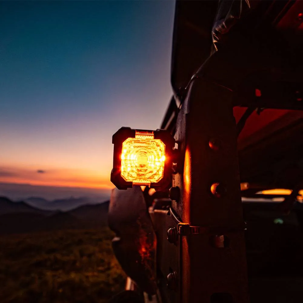"Recon1 2"" LED Pod Lights Spot Flood Beam With Amber DRL" product image