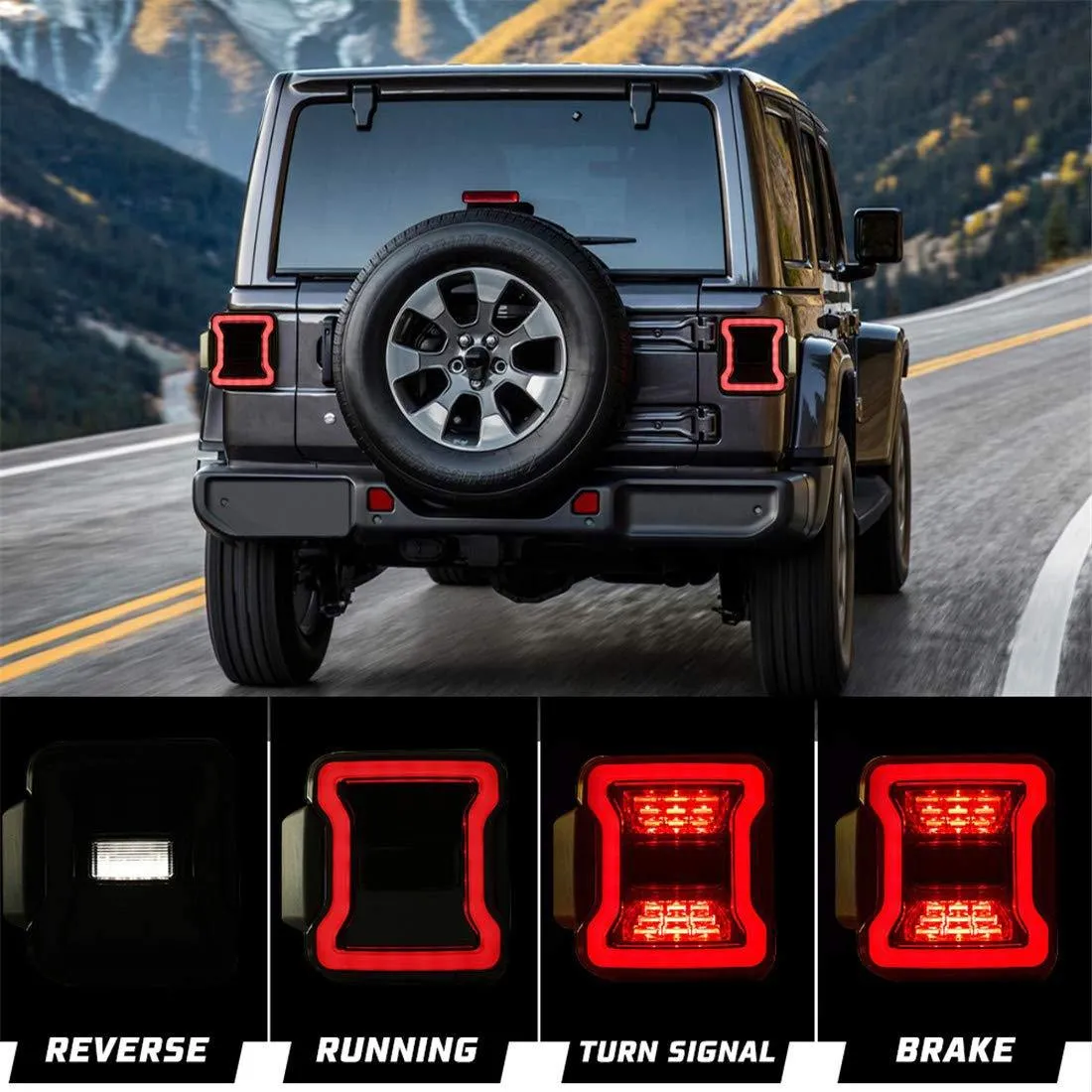 American Modified Amjpca03301 LED Tail Lights - Smoked Lens product image